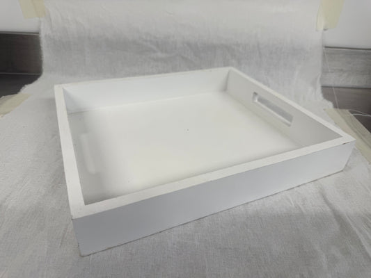 Plateau blanc à rebord